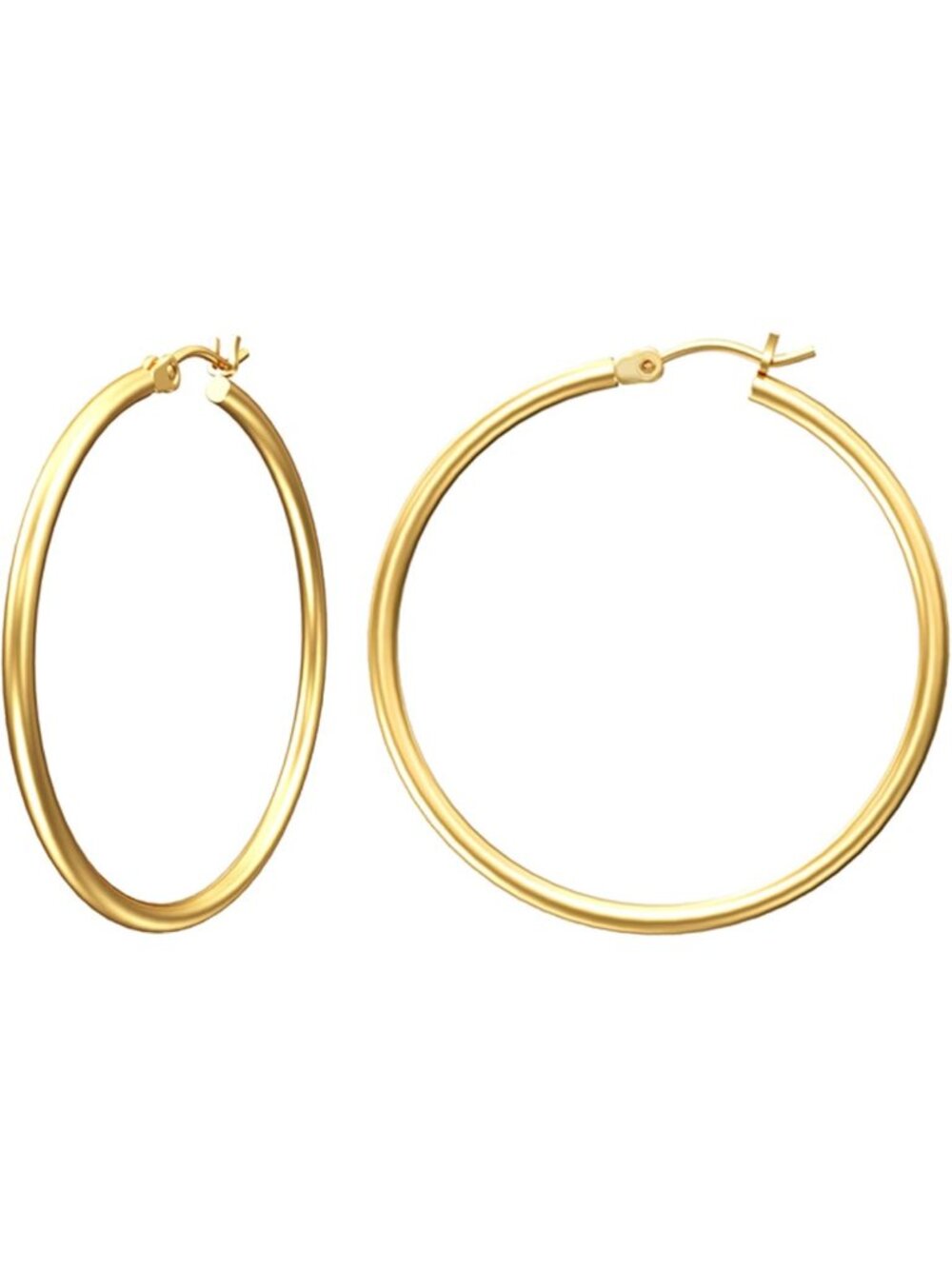 Stylish 14K Gold Plated Hoop Earrings for Women - Elegant Fashion Jewelry